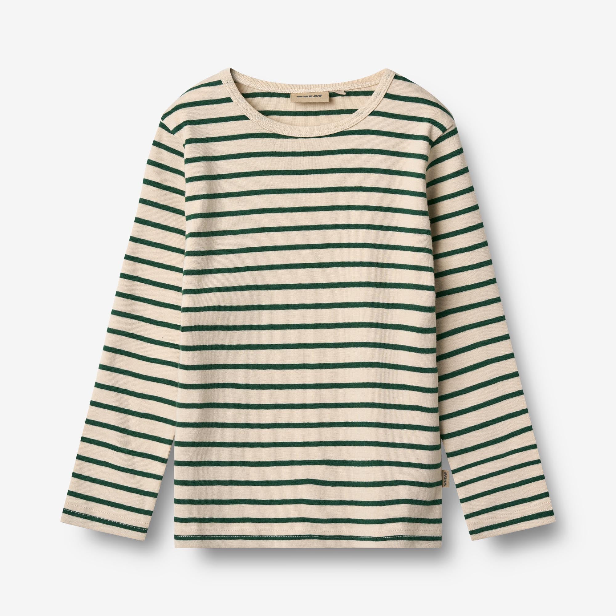 wheat-langarmshirt-stig-green-stripe-bio-shirt-gr-92-152 image 1