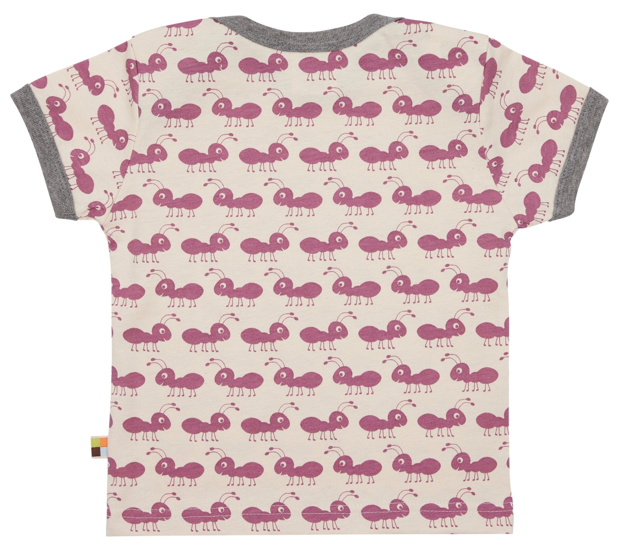 loud-proud-classics-t-shirt-mit-druck-ameisen-grape-bio image 2
