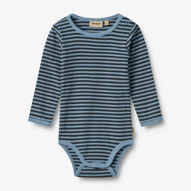 wheat-berti-baby-body-langarm-bio-bright-blue-stripe image 1