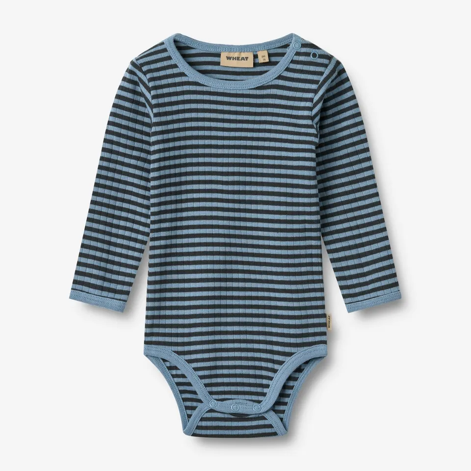 wheat-berti-baby-body-langarm-bio-bright-blue-stripe image 1