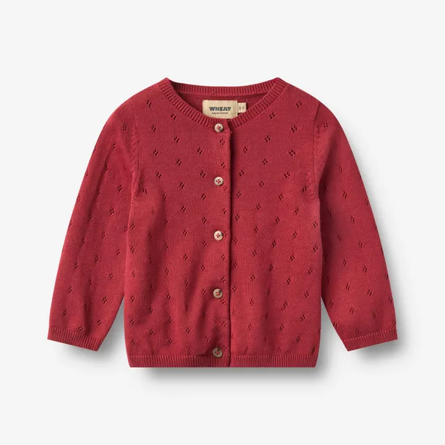 wheat-maia-strickjacke-baby-red-cherry-bio-baumwolle image 1