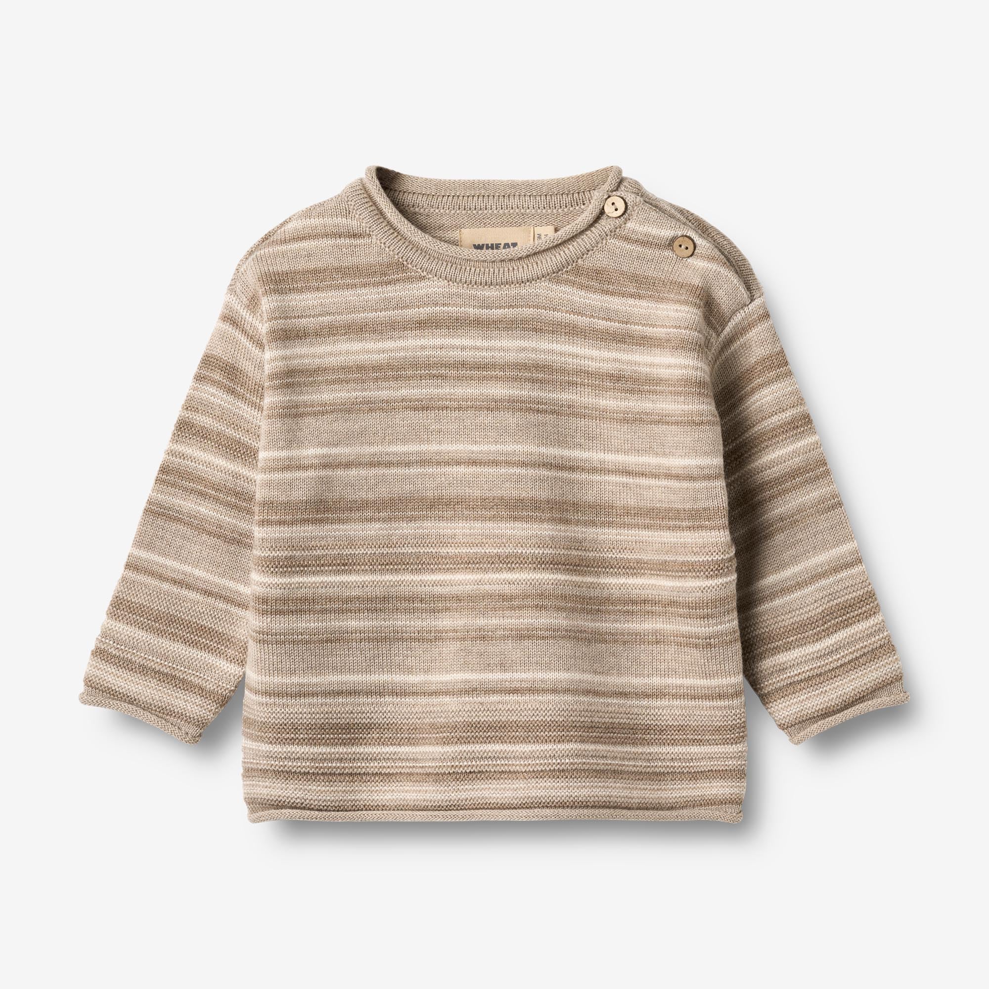 wheat-gunnar-strickpullover-warm-sand-stripe-merinowolle-baby image 1