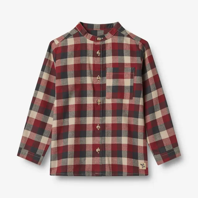 wheat-willum-hemd-red-blue-check-flanell-bio image 1