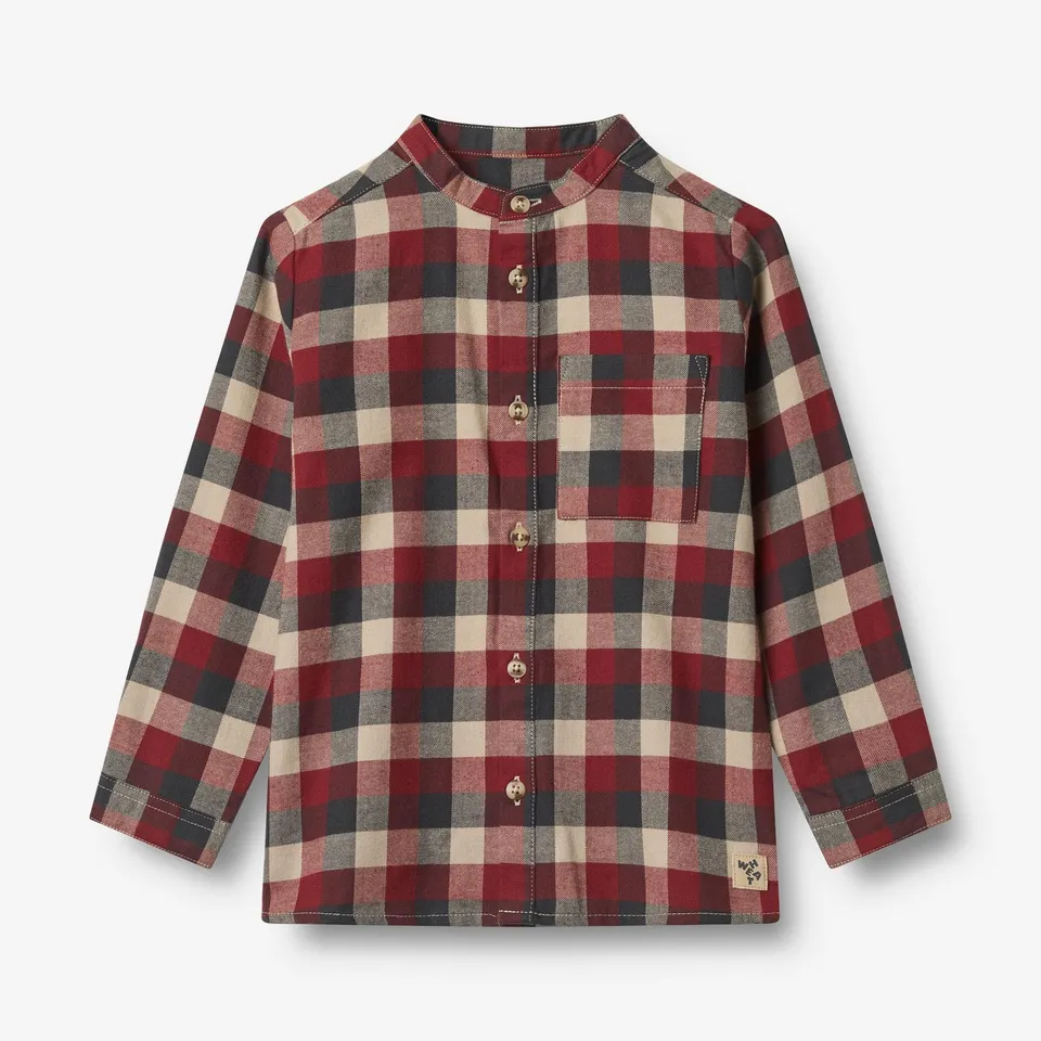 wheat-willum-hemd-red-blue-check-flanell-bio image 1