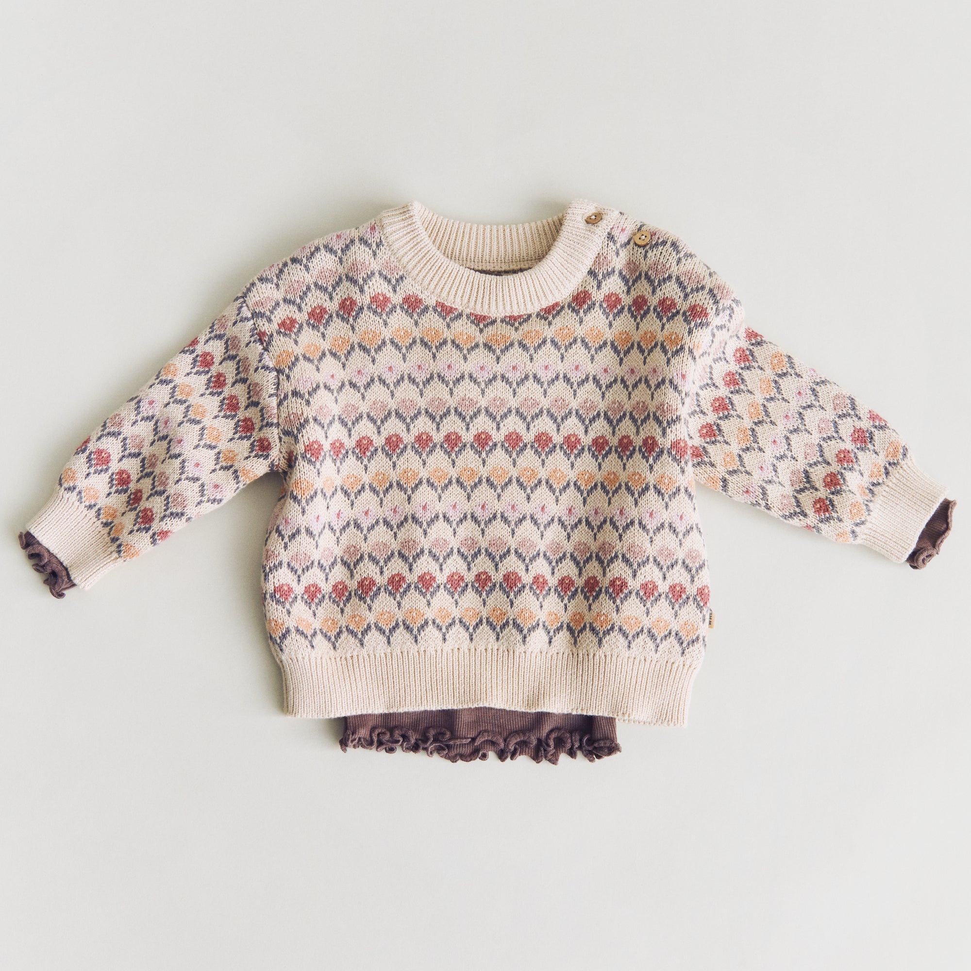 wheat-jacquard-pullover-harlow-baby-strickpullover-offwhite-baumwolle image 2