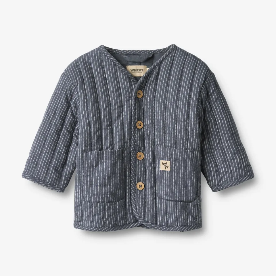wheat-siggo-steppjacke-greyblue-slub-stripe-bio-baumwolle image 1
