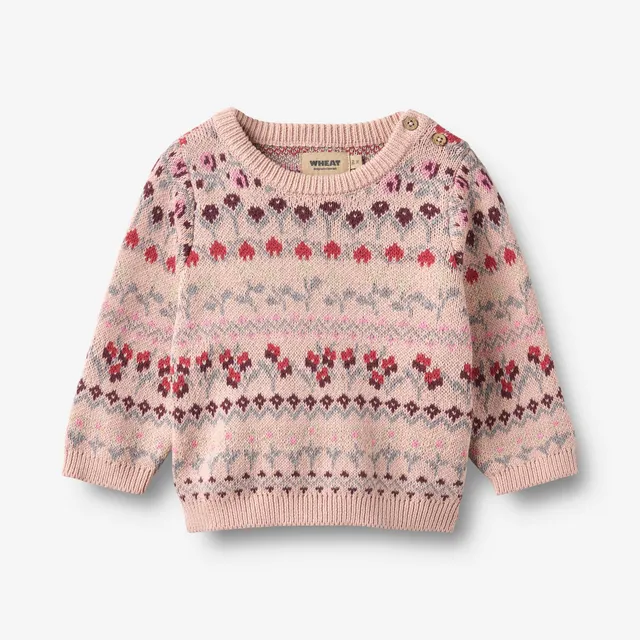 wheat-mikmak-jacquard-pullover-baby-dim-rose-bio-baumwolle image 1