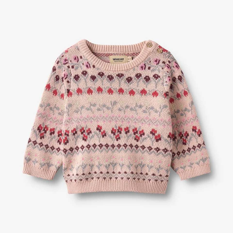 wheat-mikmak-jacquard-pullover-baby-dim-rose-bio-baumwolle image 1