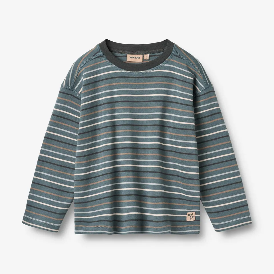 wheat-hans-t-shirt-jungen-blue-multi-stripe-langarm-bio image 1