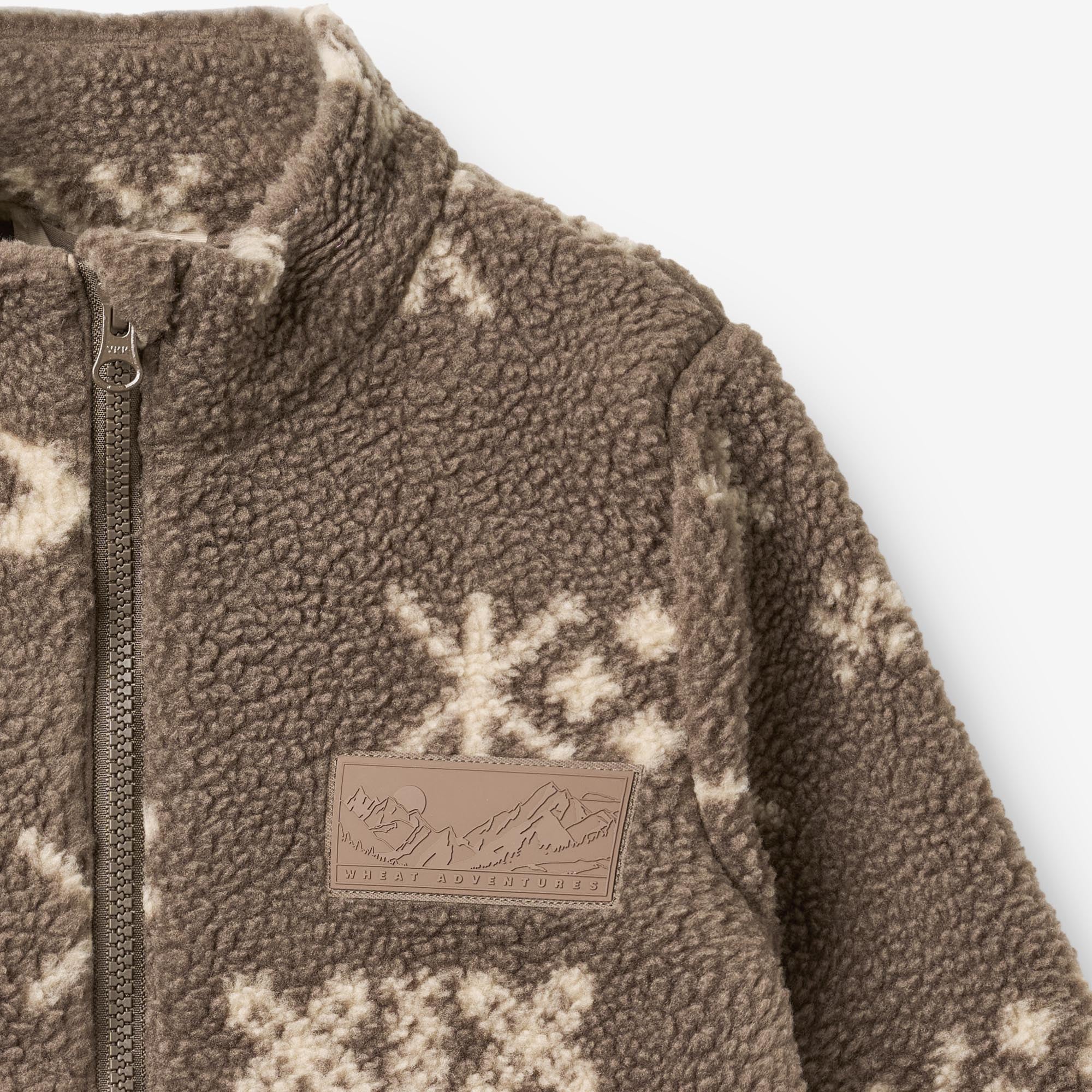 wheat-helge-fleecejacke-dry-wood-jacquard-recycling image 3