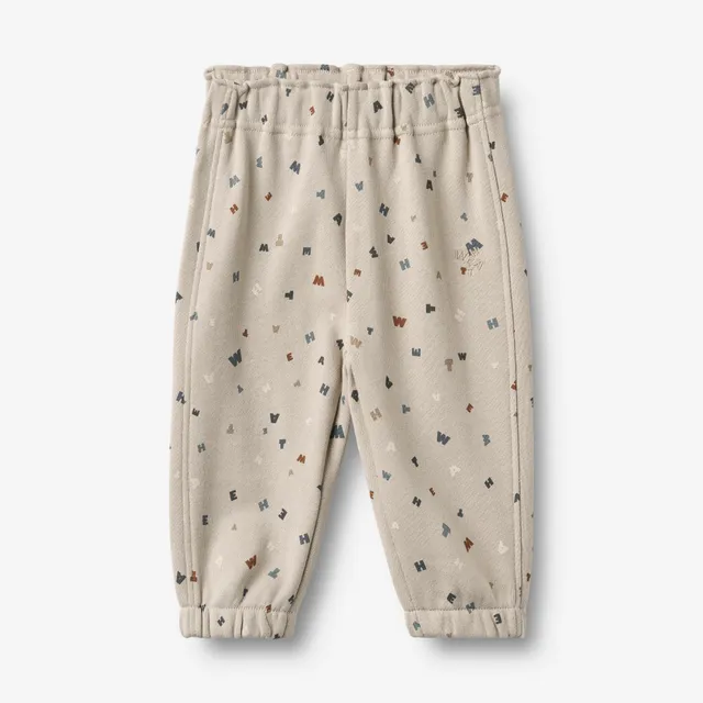 wheat-cosmo-sweatpants-grey-moon-letters-bio-baumwolle image 1