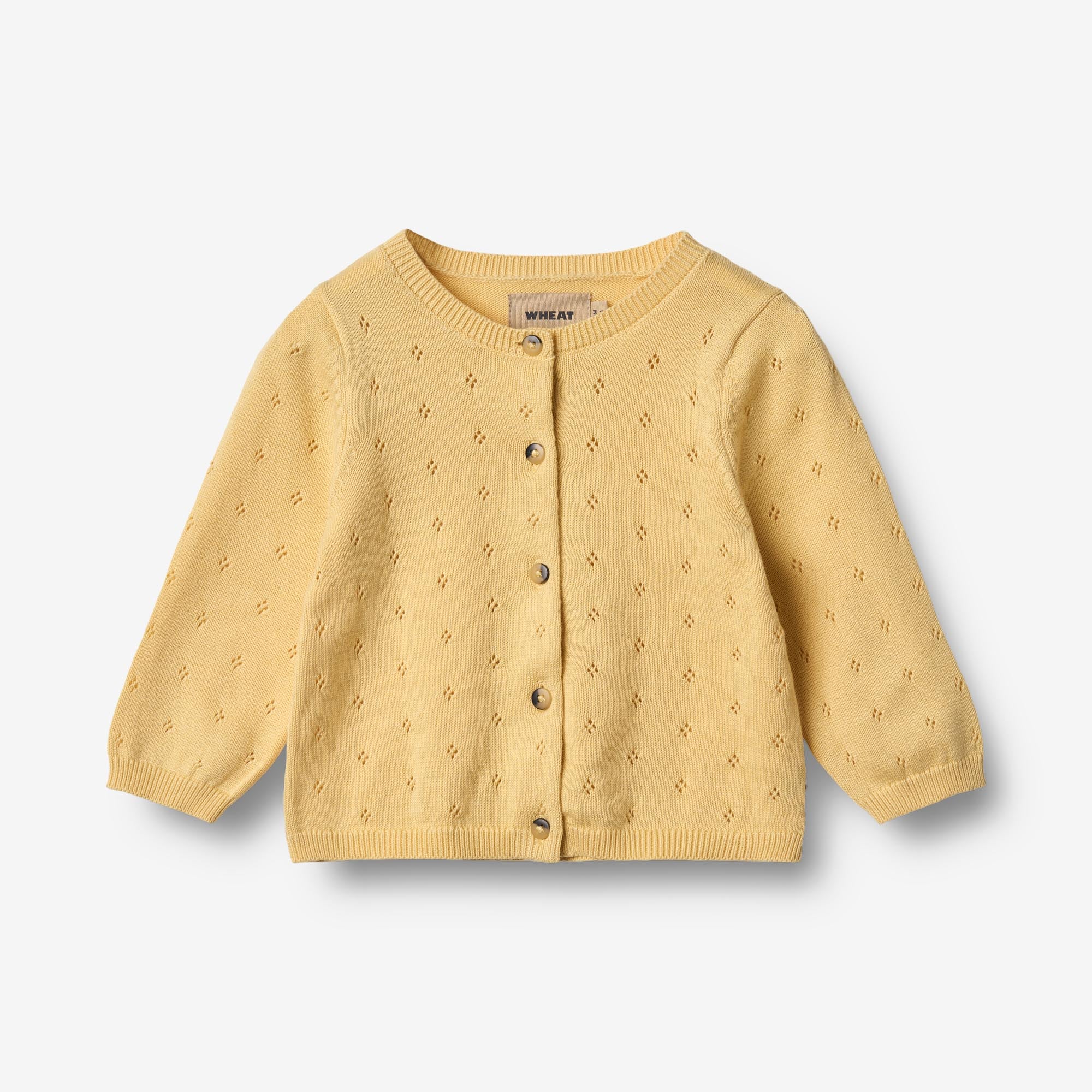 wheat-maia-strickjacke-baby-golden-yellow-bio-baumwolle image 1