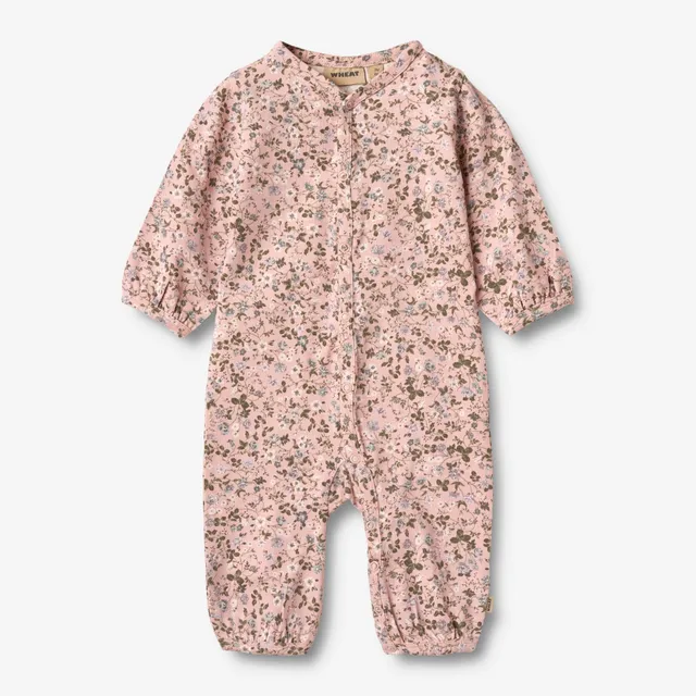 wheat-felizia-jumpsuit-rose-powder-flowers-baby-bio image 1