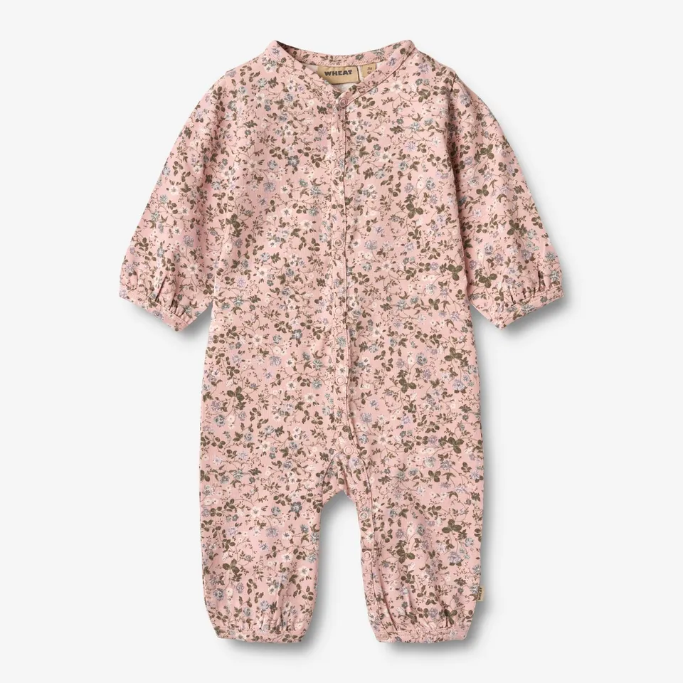 wheat-felizia-jumpsuit-rose-powder-flowers-baby-bio image 1