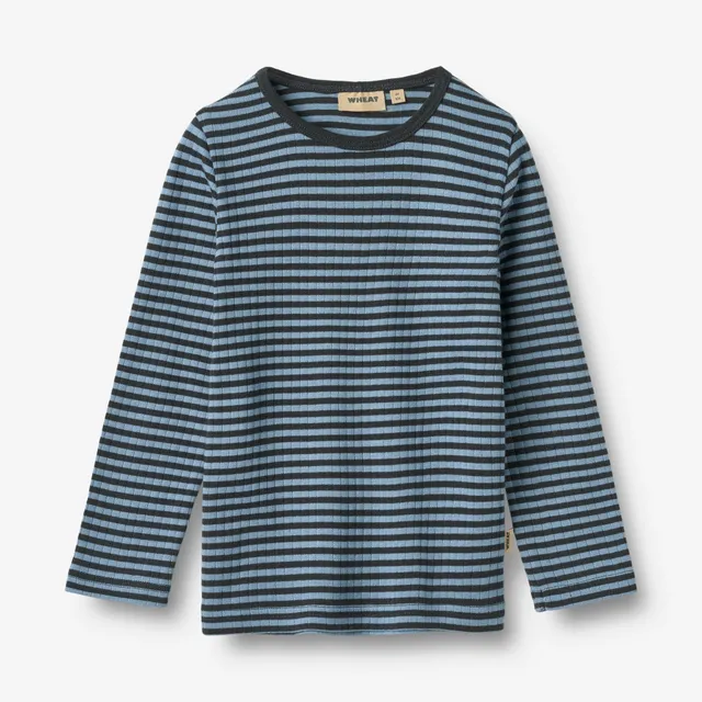 wheat-clothing-stig-langarmshirt-bright-blue-stripe-bio image 1