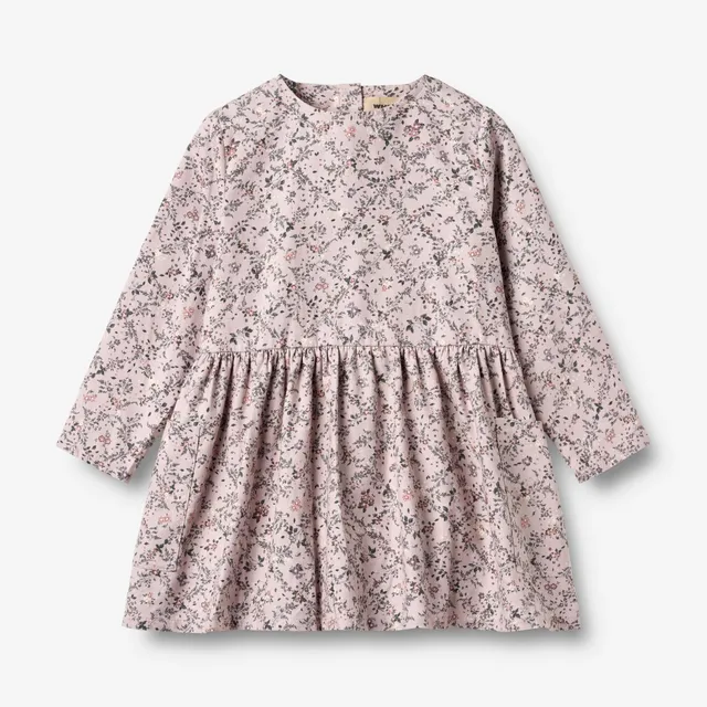 wheat-aima-kleid-lilac-checked-flowers-bio-baumwolle image 1