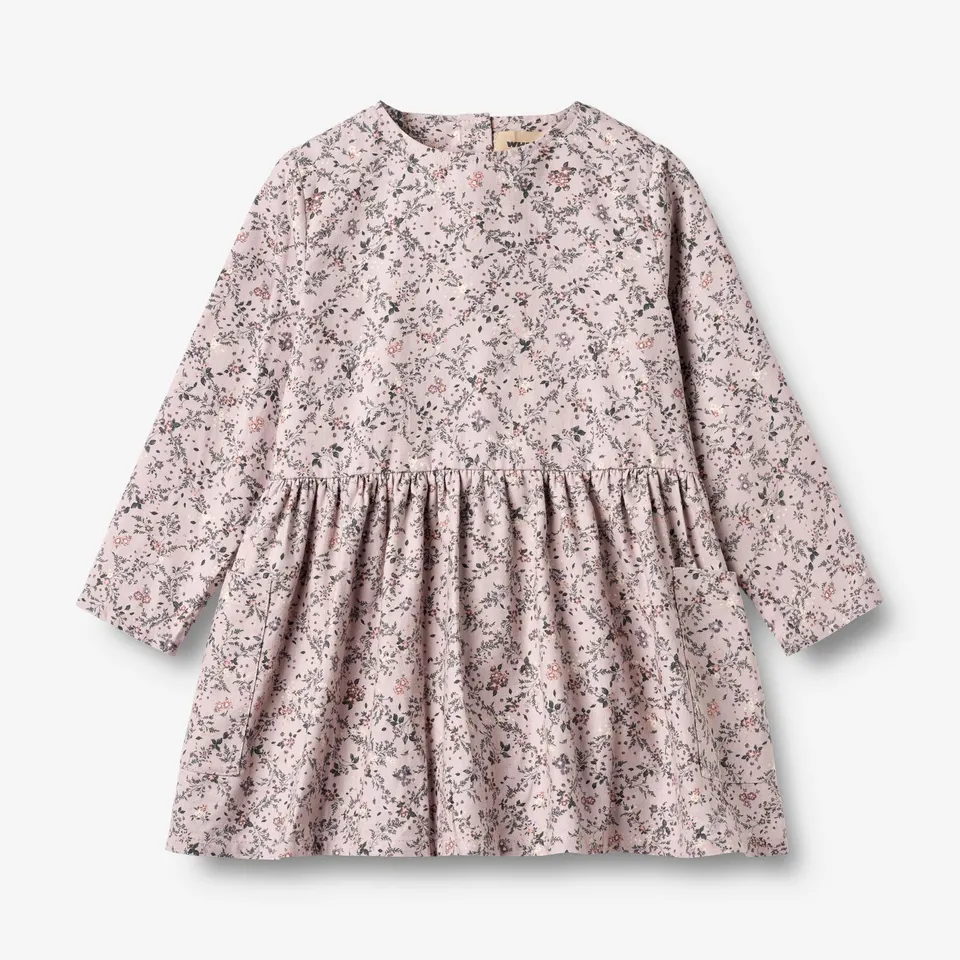 wheat-aima-kleid-lilac-checked-flowers-bio-baumwolle image 1