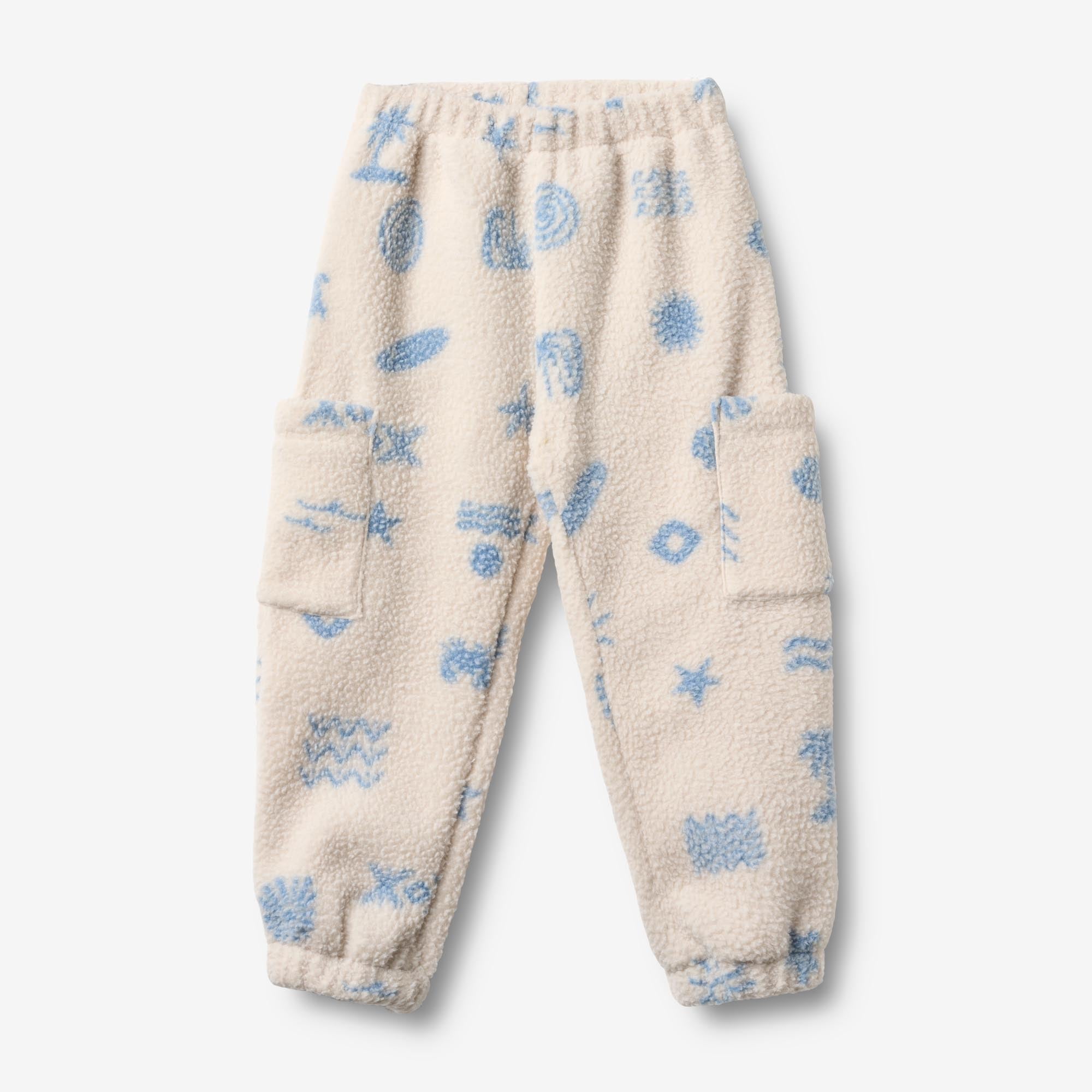 wheat-suun-fleecehose-white-onyx-jacquard-kinder-recycling image 1