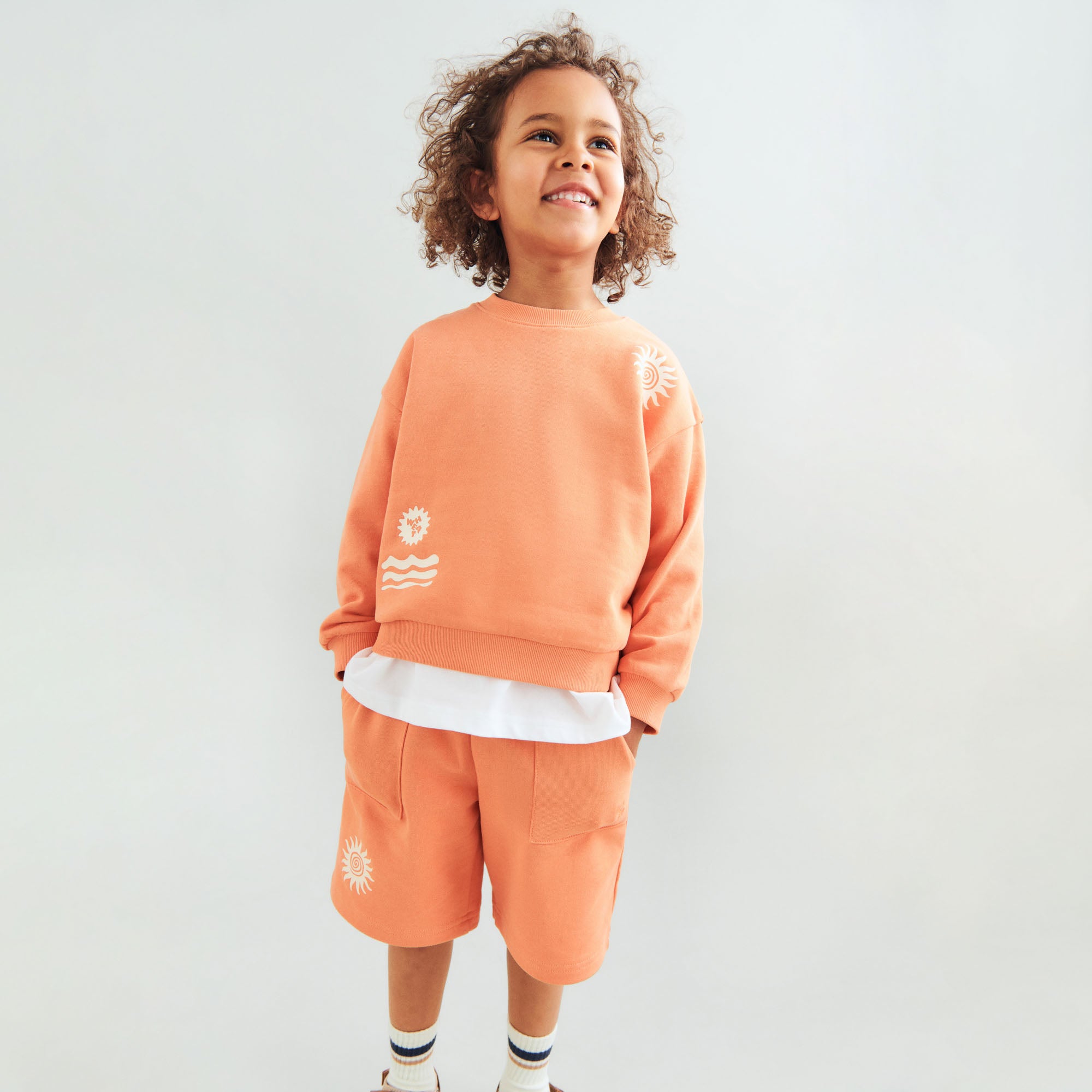 wheat-casey-sweatshirt-kinder-sunkissed-orange-bio-baumwolle image 2
