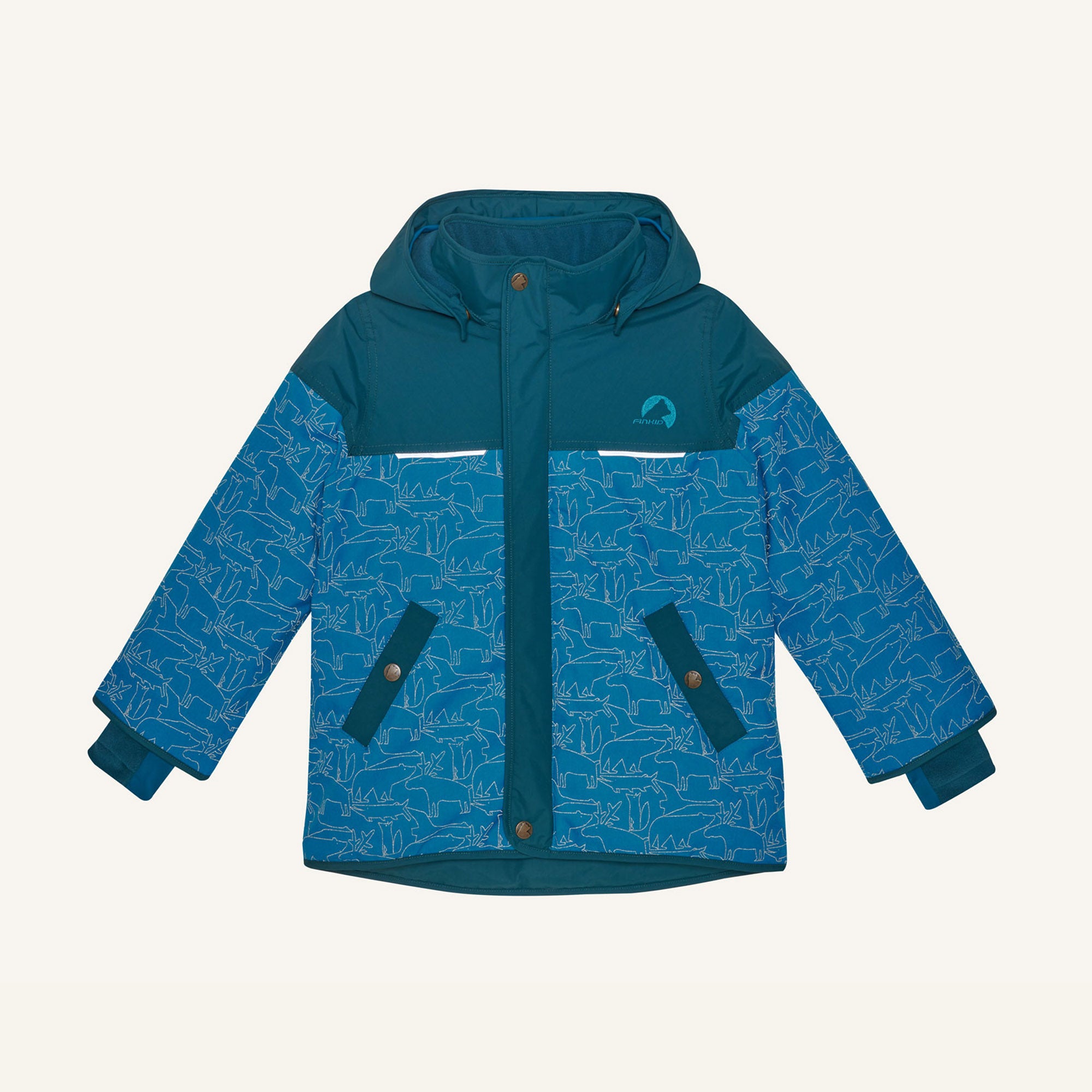 finkid-husky-koira-ice-winterparka-kinder-real-teal-navy-wasserdicht image 5