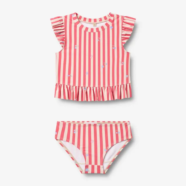 wheat-alma-swim-set-2-teilig-m-dchen-red-stripe-flowers-uv image 1