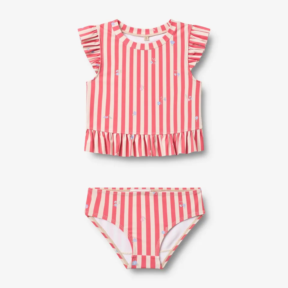 wheat-alma-swim-set-2-teilig-m-dchen-red-stripe-flowers-uv image 1