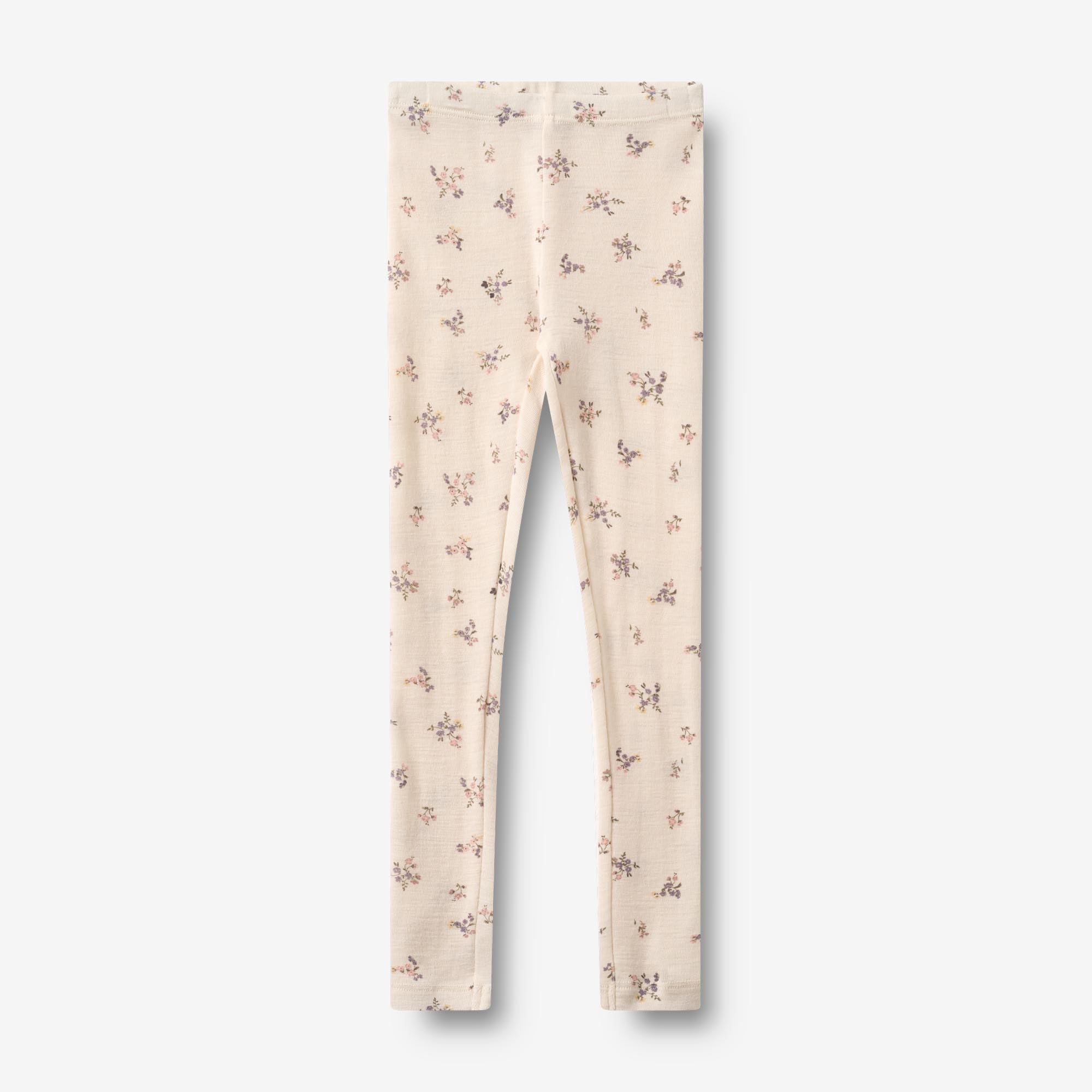 wheat-agi-wollleggings-eggshell-merino-leggings-blumen-kinder image 1