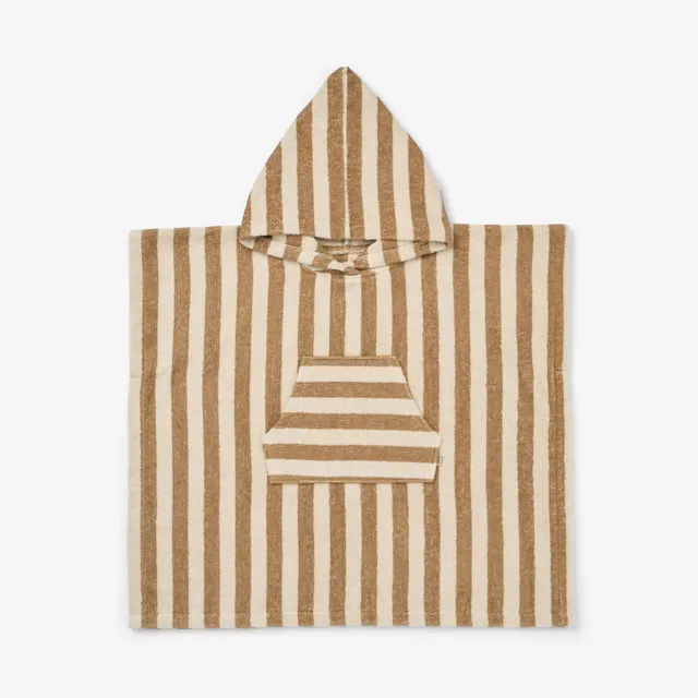 wheat-terry-poncho-lille-badeponcho-cappucino-stripe-bio-baumwolle image 1