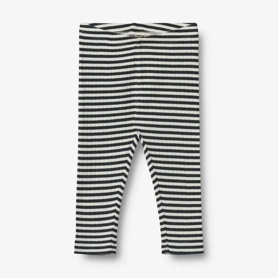 wheat-clothing-jersey-leggings-jules-baby-leggings-navy-rib-stripe-bio image 1