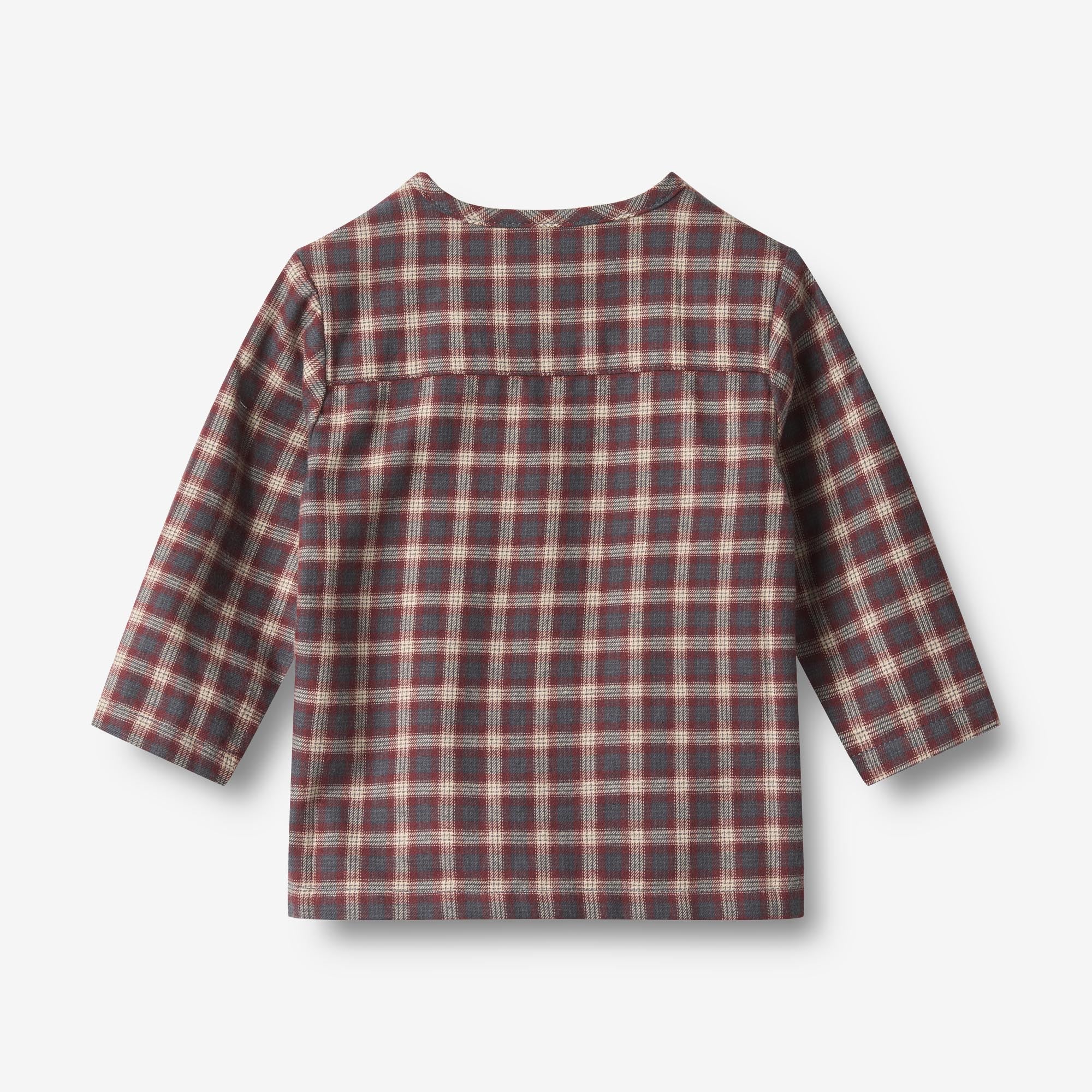 wheat-shelby-babyhemd-blue-holiday-check-bio-flanell image 2