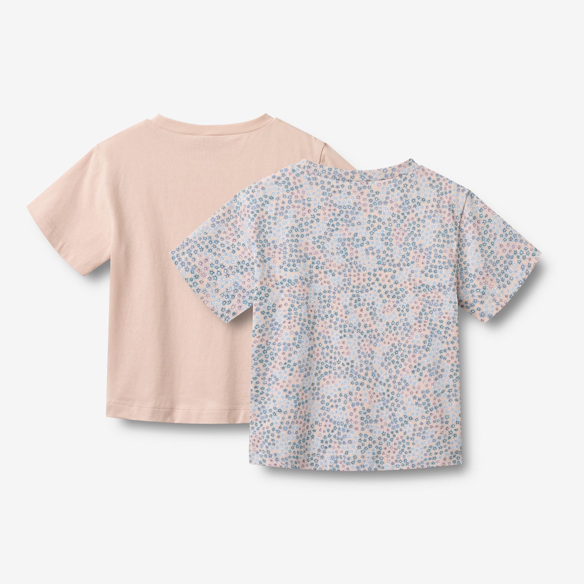 wheat-ella-t-shirt-2er-powder-blue-flowers-bio image 2
