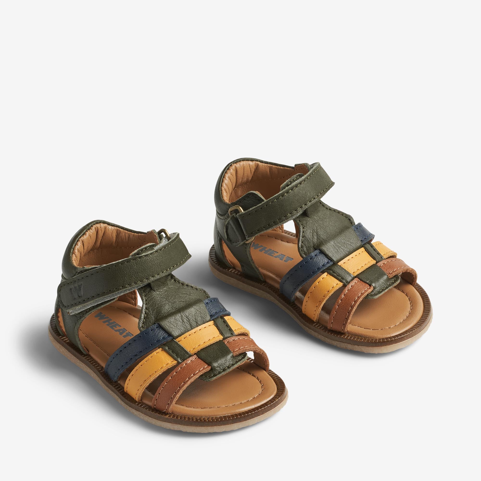 wheat-bray-sandale-green-leder-klett-unisex image 1