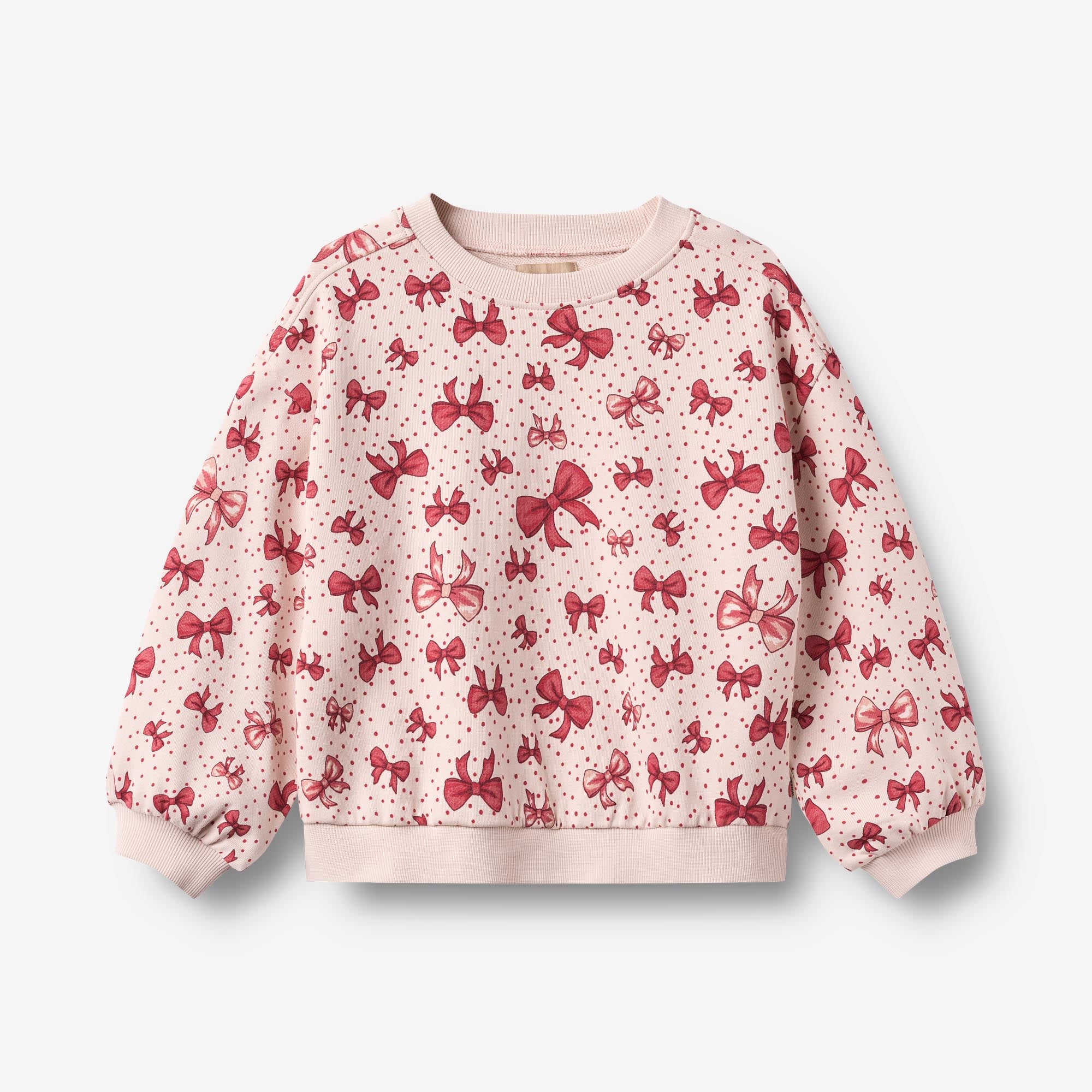 wheat-lia-sweatshirt-m-dchen-almond-peach-bows-bio-baumwolle image 1