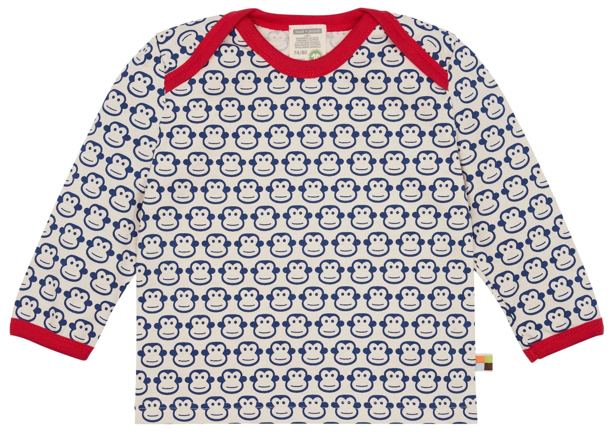 loud-proud-classics-shirt-langarm-affen-kinder-shirt-ultramarine-86-92 image 1