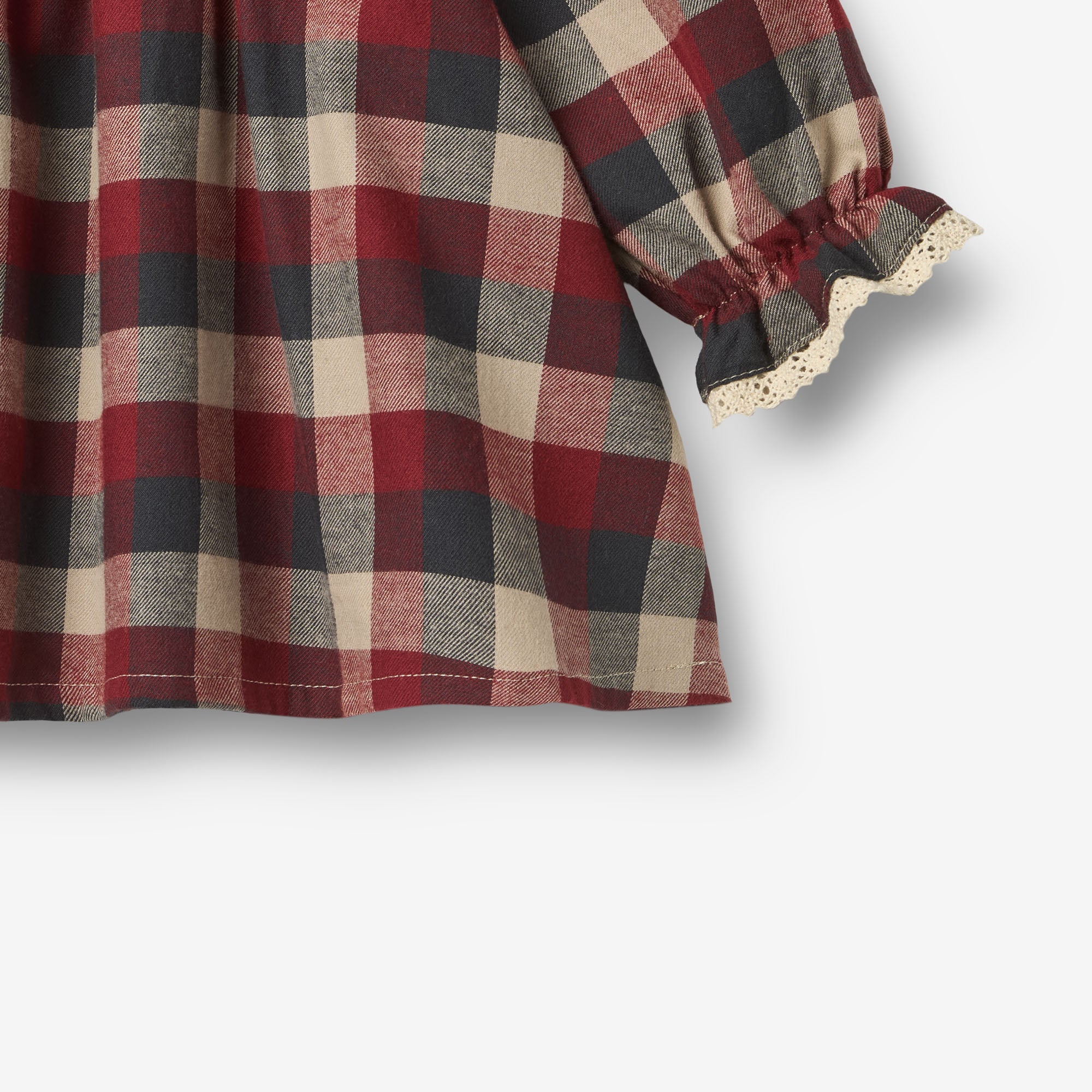 wheat-clothing-bella-babykleid-red-blue-check-bio-baumwolle image 3