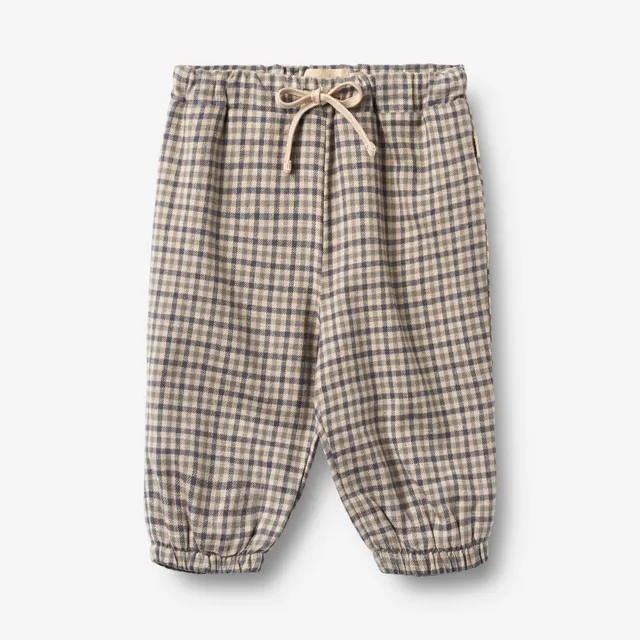 wheat-blake-hose-gef-ttert-babyhose-blue-check-bio-baumwolle image 1