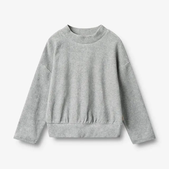 wheat-barbro-sweatshirt-melange-grey-bio-baumwolle image 1