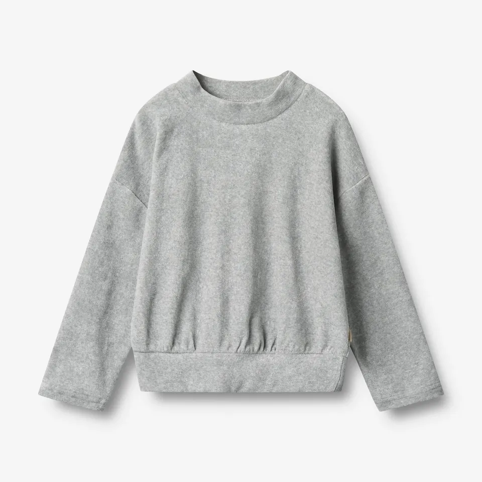 wheat-barbro-sweatshirt-melange-grey-bio-baumwolle image 1