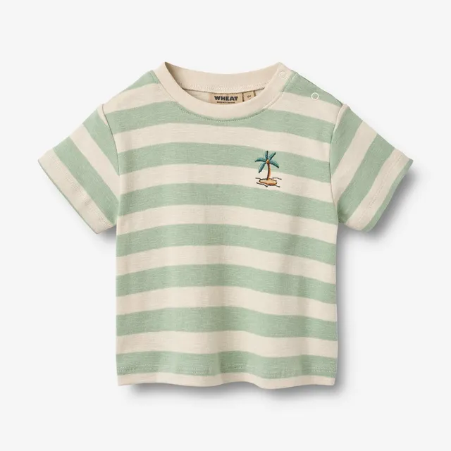 wheat-liam-t-shirt-mint-stripe-kurzarm-bio image 1