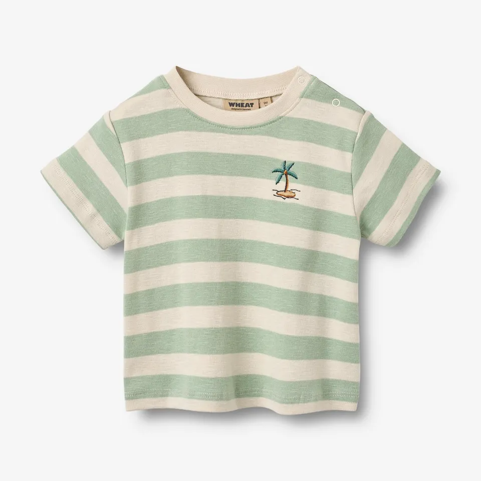 wheat-liam-t-shirt-mint-stripe-kurzarm-bio image 1