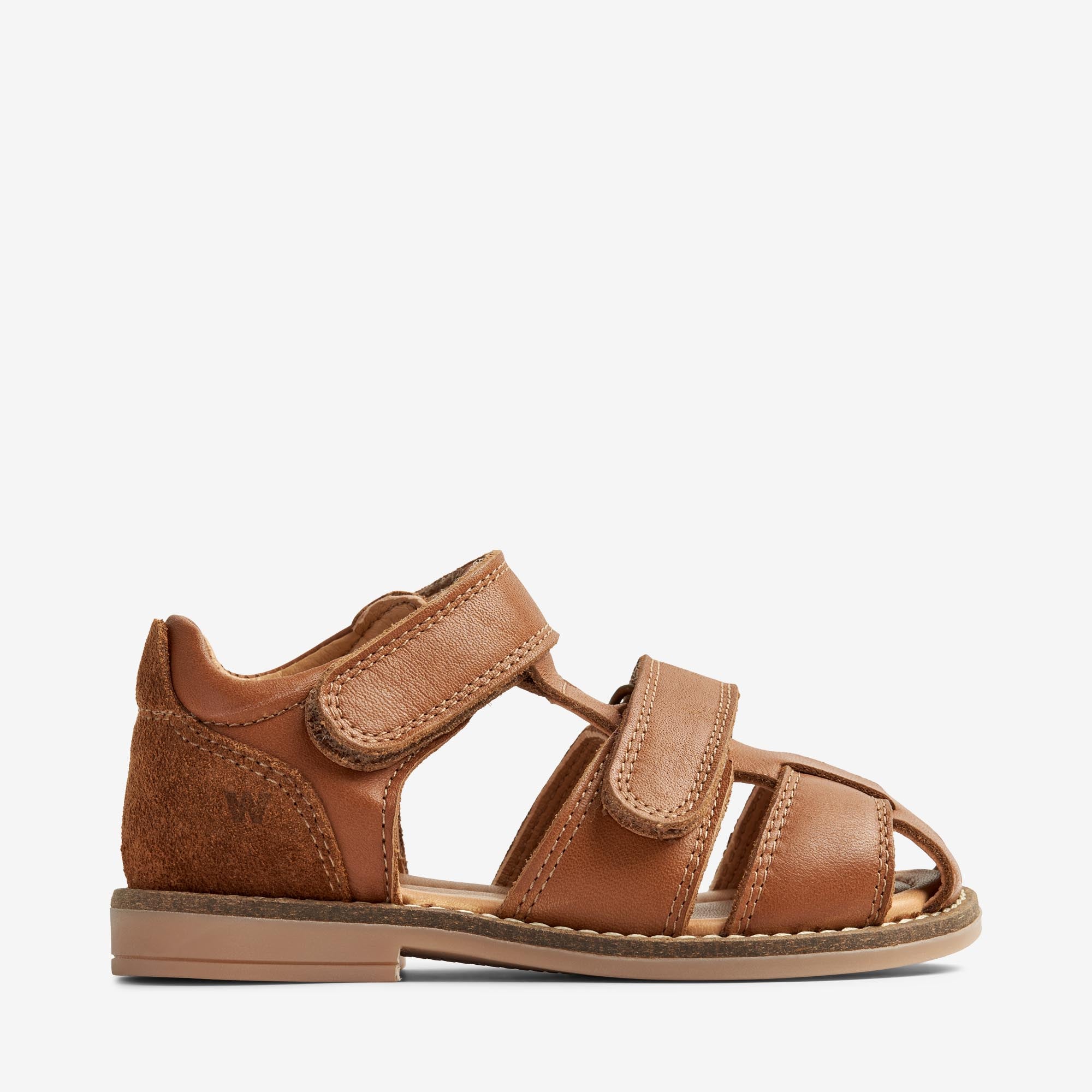 wheat-bassi-sandale-cognac-leder-klett-geschlossene-zehe image 3