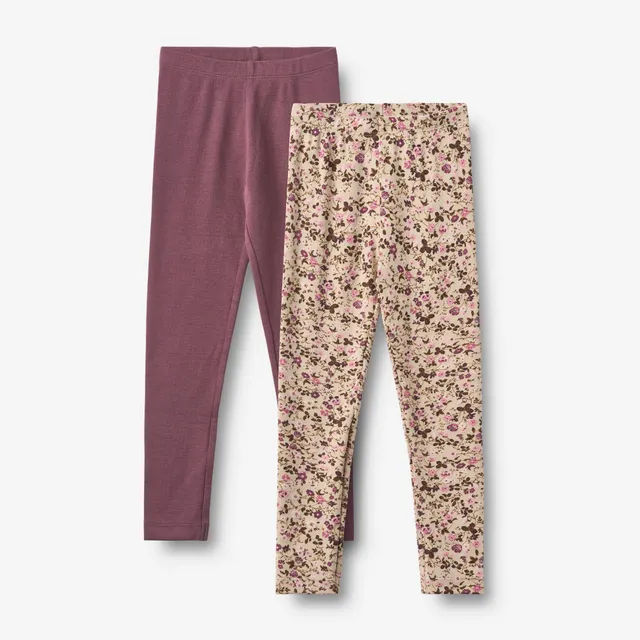 wheat-clothing-2-leggings-jules-soft-sand-flower-wine-2er-pack image 1