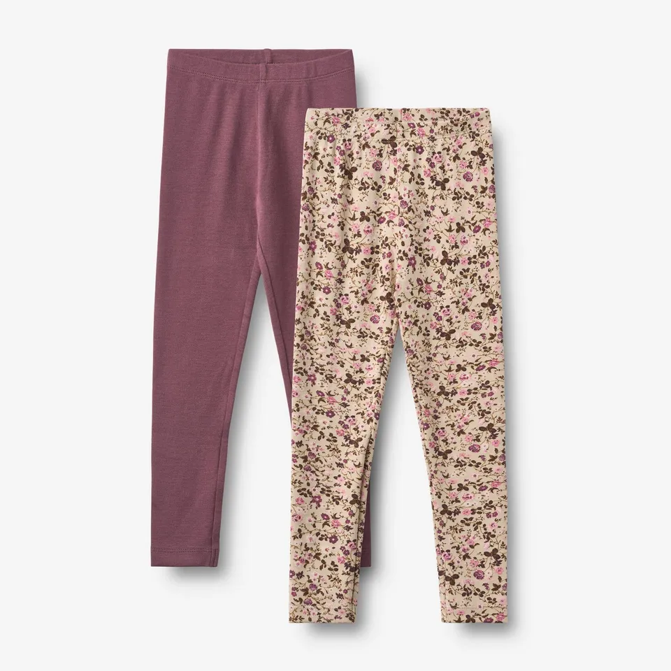 wheat-clothing-2-leggings-jules-soft-sand-flower-wine-2er-pack image 1