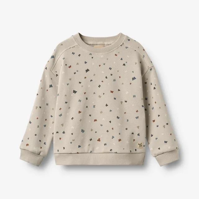 wheat-sweatshirt-sandro-grey-moon-letters-bio-baumwolle image 1