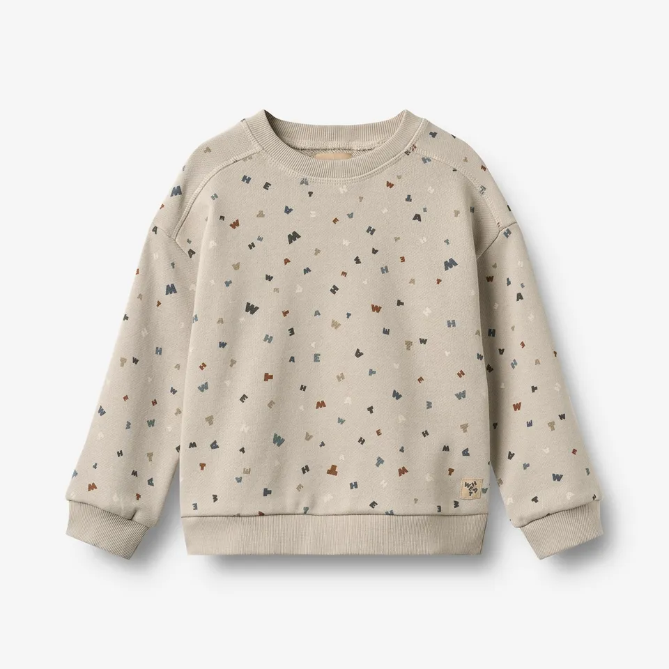 wheat-sweatshirt-sandro-grey-moon-letters-bio-baumwolle image 1