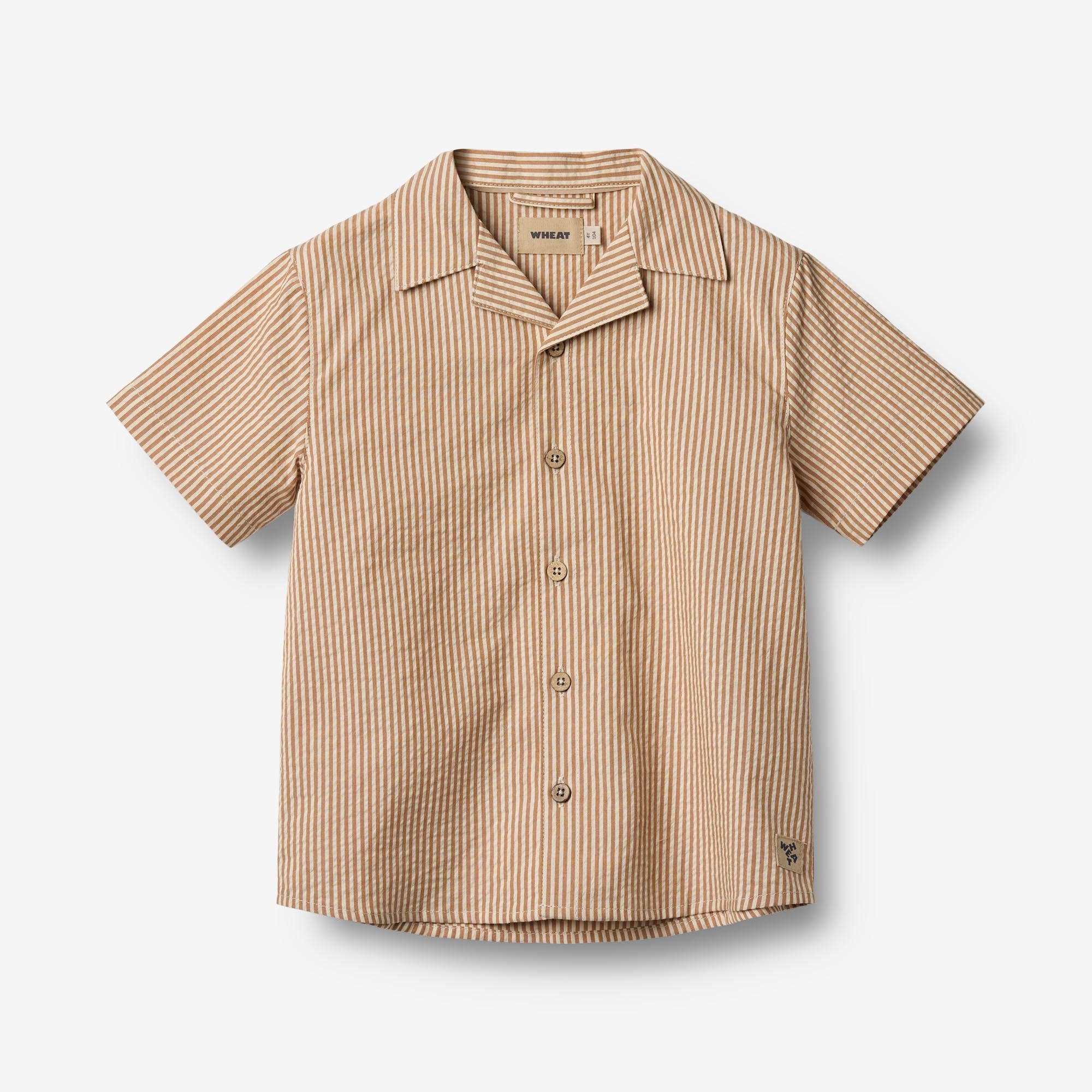 wheat-anker-shirt-caramel-stripe-kinder-hemd-bio-kurzarm image 1