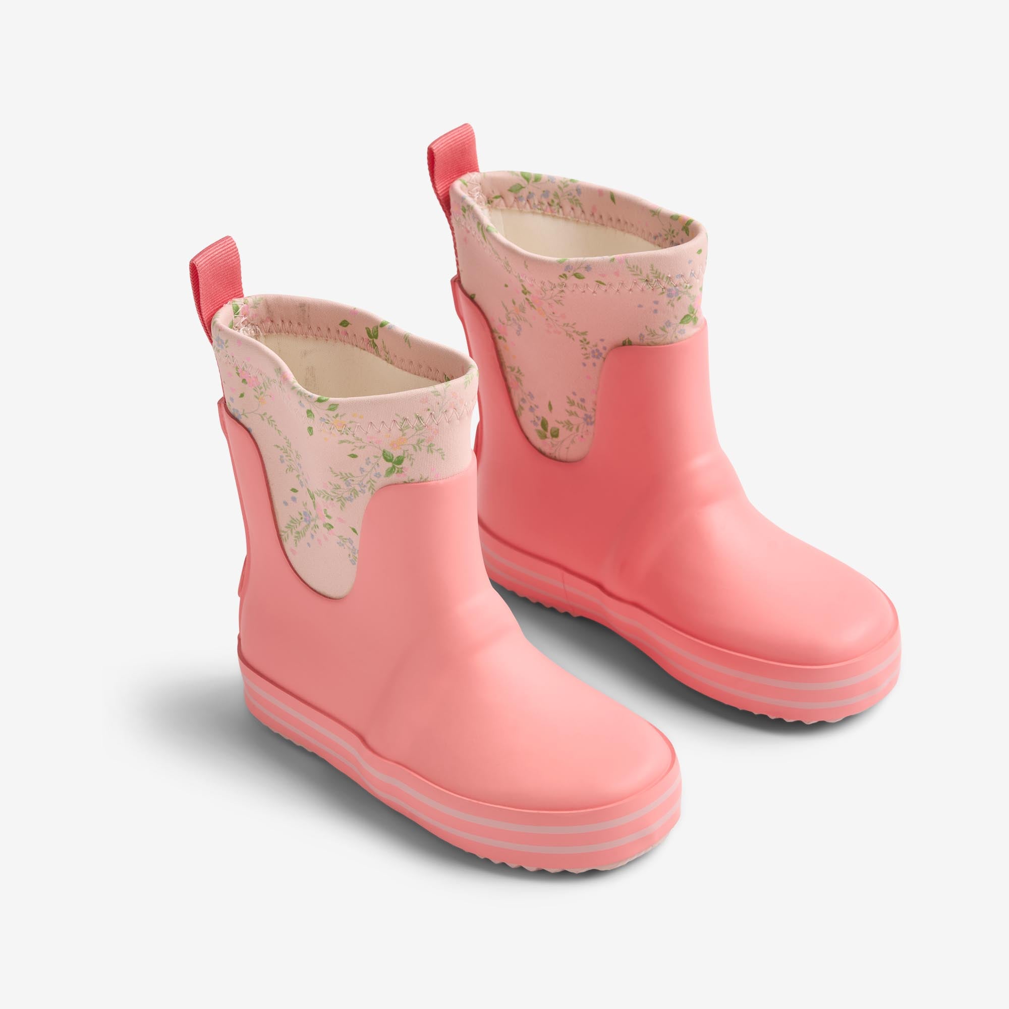 wheat-mist-rubber-boot-rose-checked-flowers-gummistiefel image 1