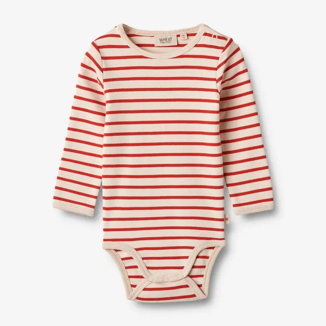 wheat-berti-babybody-red-stripe-bio-baumwolle image 1