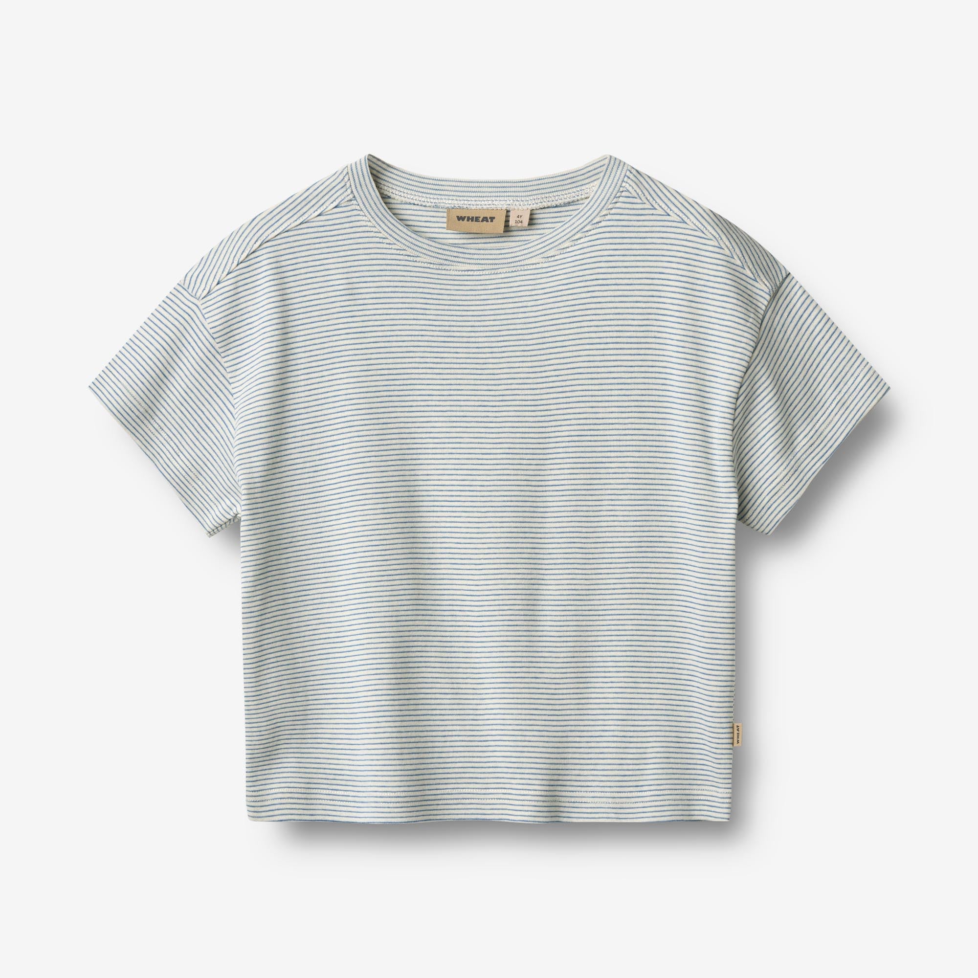 wheat-t-shirt-tommy-kinder-shirt-blue-stripe-bio-kurzarm image 1