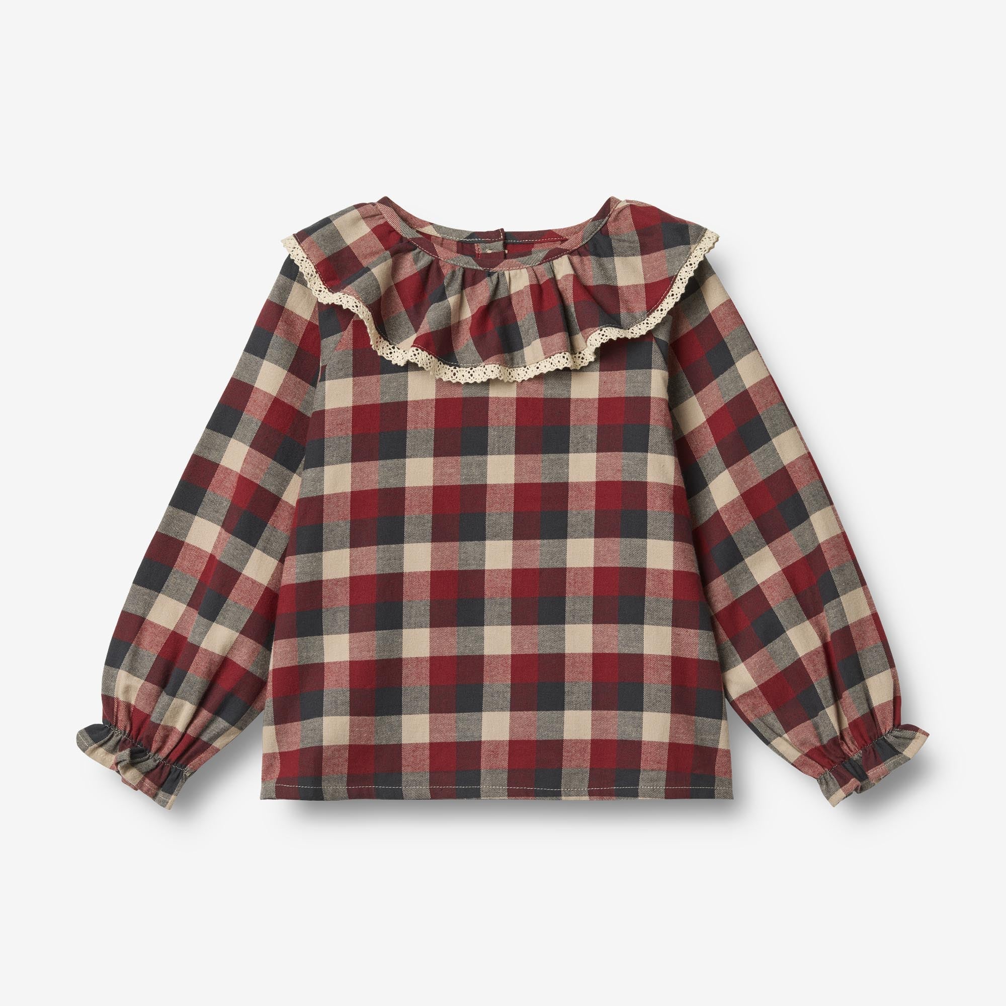 wheat-elin-red-blue-check-bluse-langarm-m-dchen-bio image 1